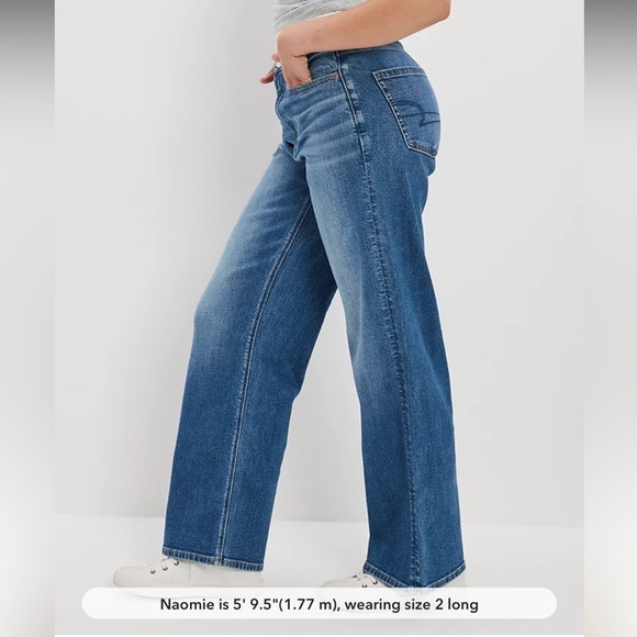 Size 4 American Eagle curvy wide leg jeans - Picture 1 of 3